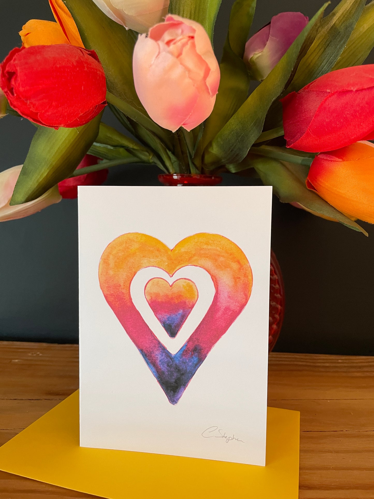 Greeting/Valentines Card - Love Hearts