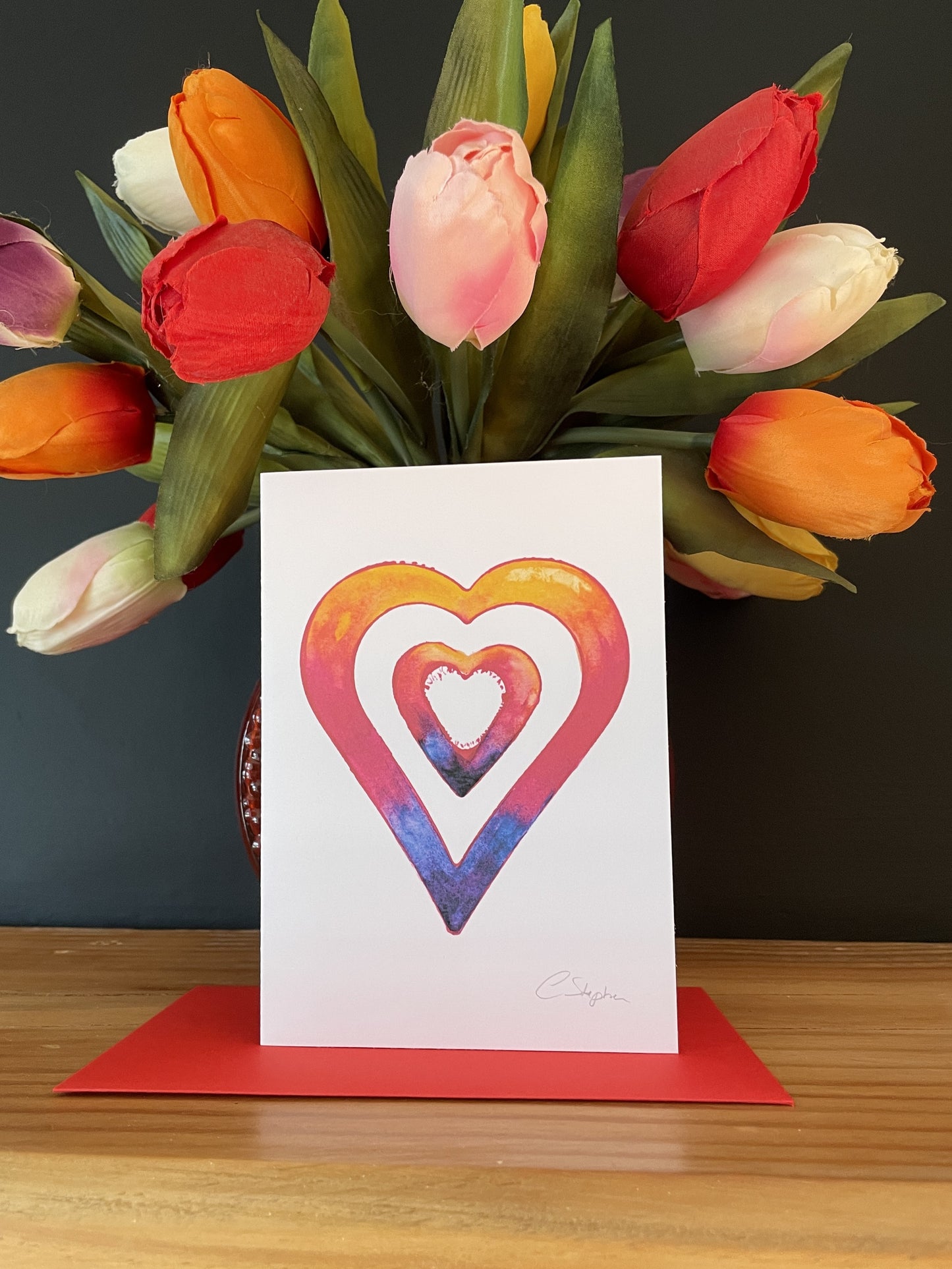 Greeting/Valentines Card - Love Hearts