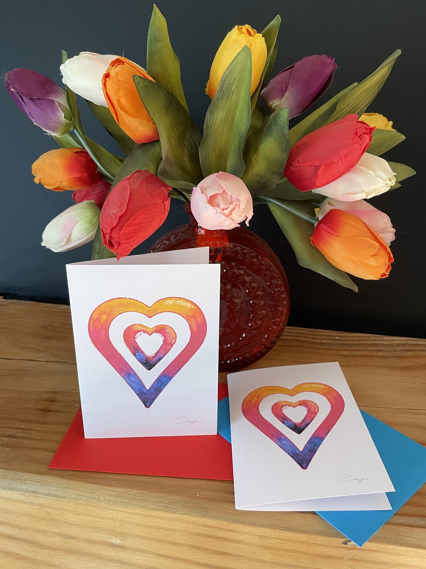 Greeting/Valentines Card - Love Hearts