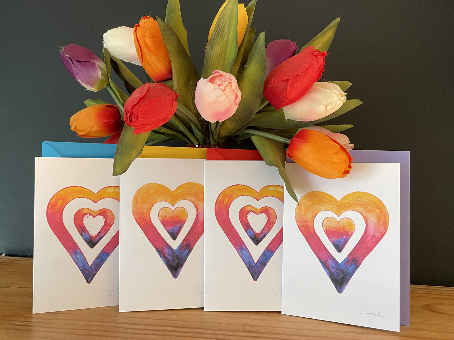 Greeting/Valentines Card - Love Hearts