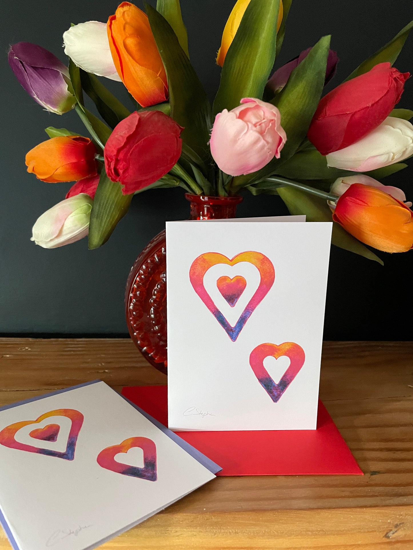 Greeting/Valentines Card - Love Hearts