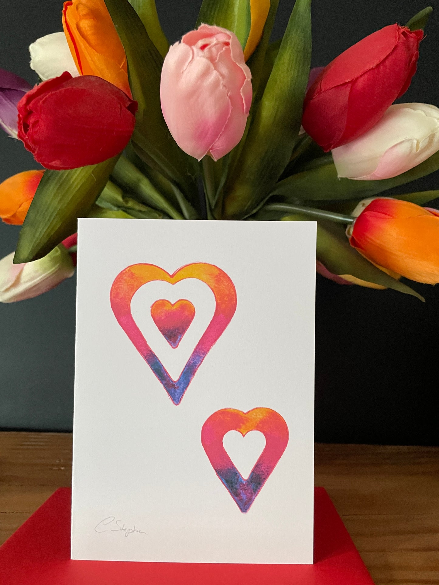 Greeting/Valentines Card - Love Hearts