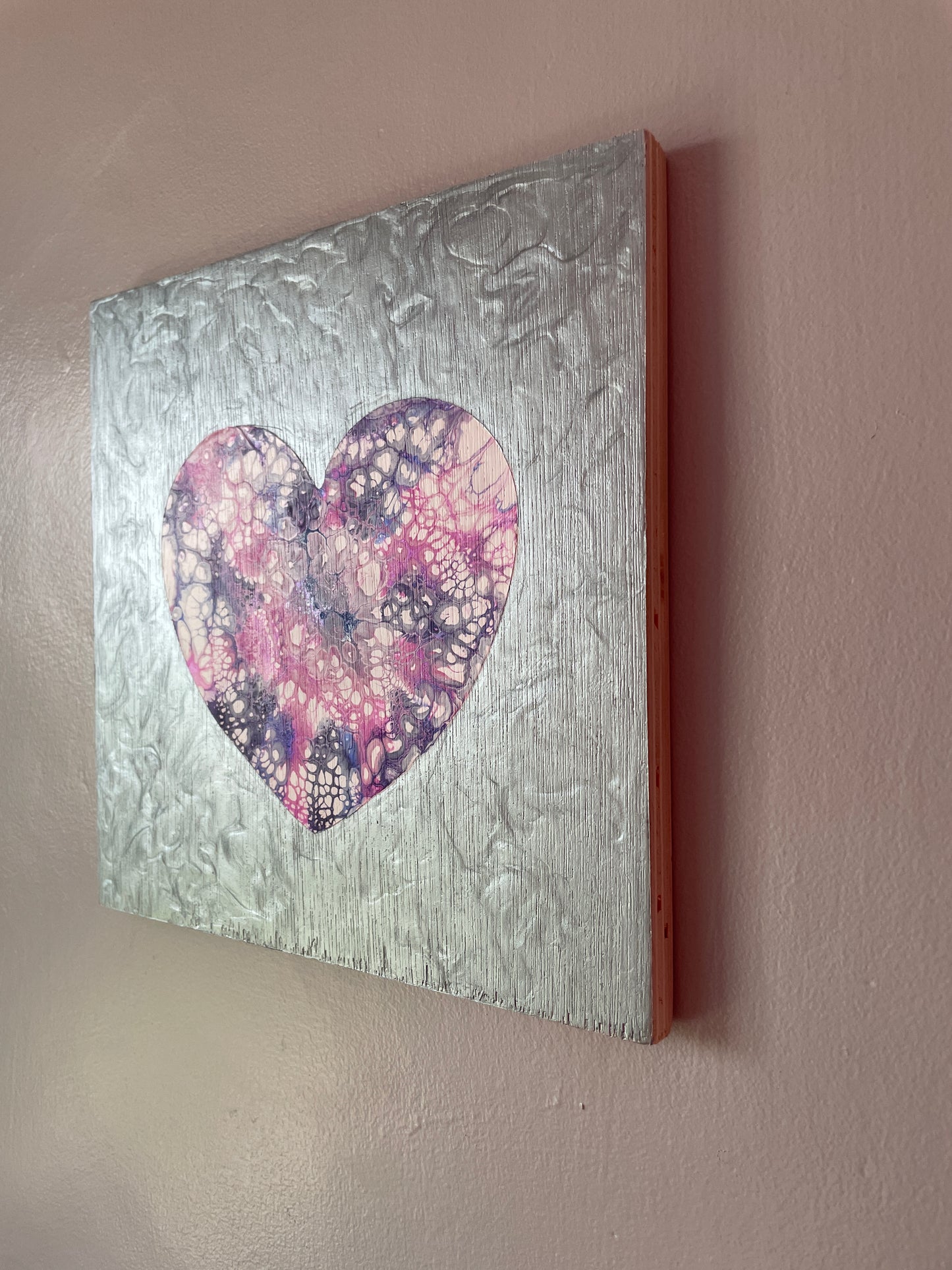 Cupid II - Original abstract acrylic painting - 8" (20cm) x 8" (20cm) x 0.5" (1.2cm)