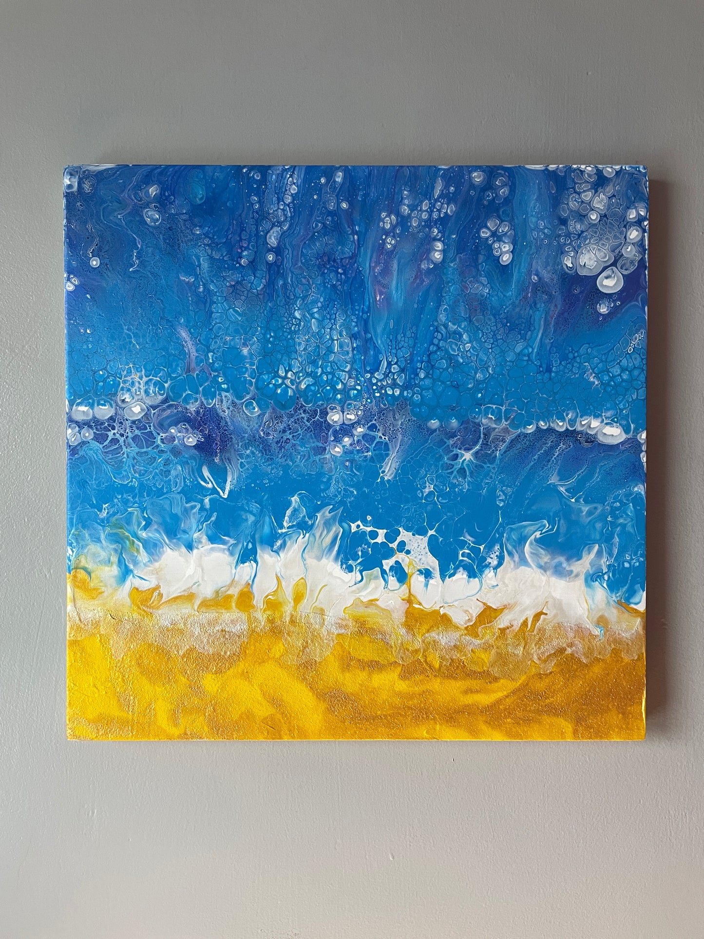 Coast I - Original abstract acrylic painting - 12" (30cm) x 12" (30cm) x 0.7" (1.9cm)