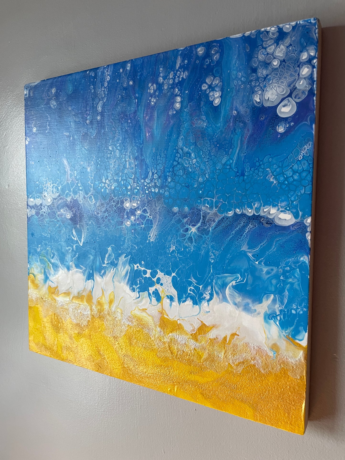 Coast I - Original abstract acrylic painting - 12" (30cm) x 12" (30cm) x 0.7" (1.9cm)