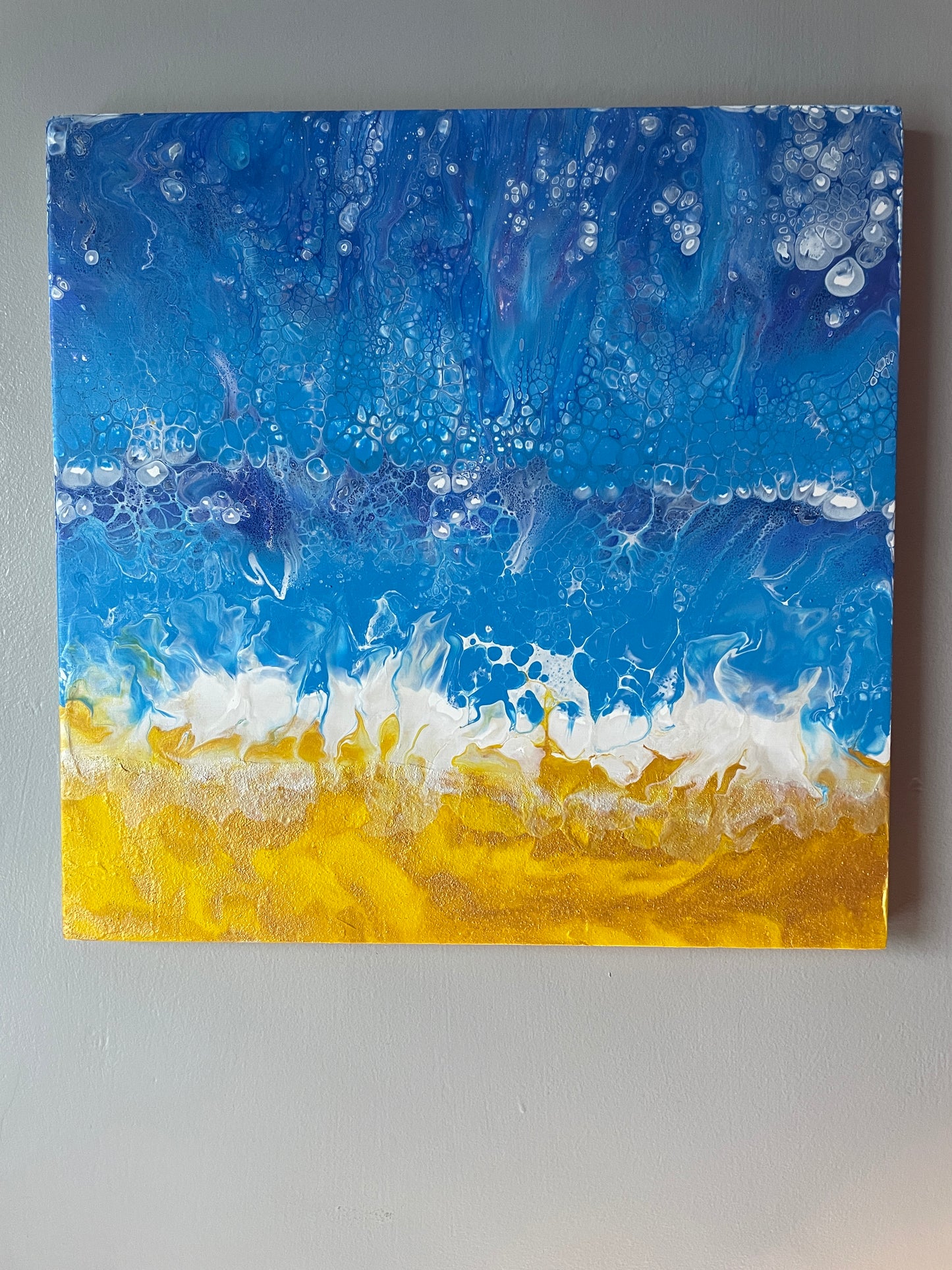 Coast I - Original abstract acrylic painting - 12" (30cm) x 12" (30cm) x 0.7" (1.9cm)