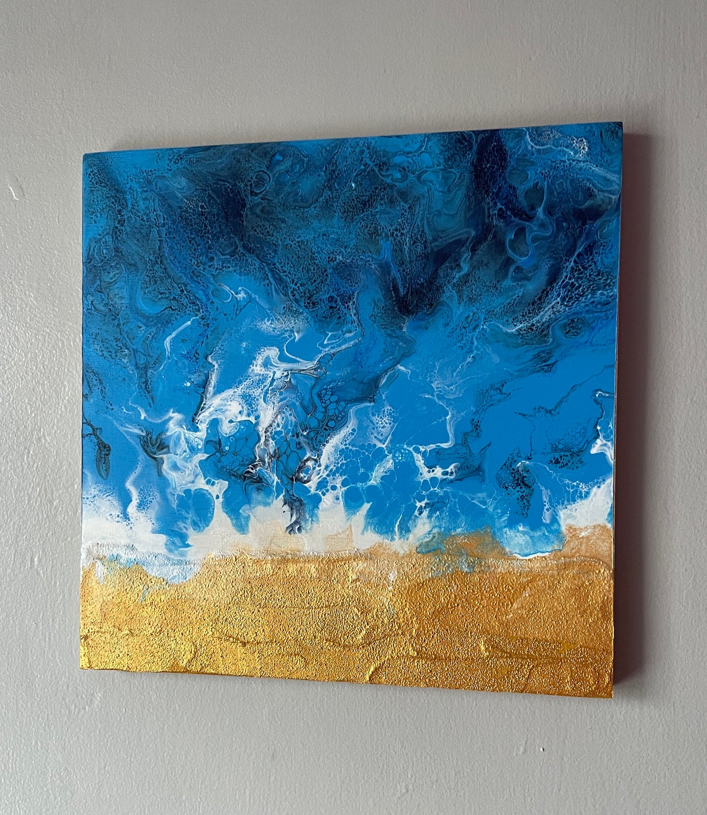 Coast Mini I - Original abstract acrylic painting - 8" (20cm) x 8" (20cm) x 0.5" (1.2cm)