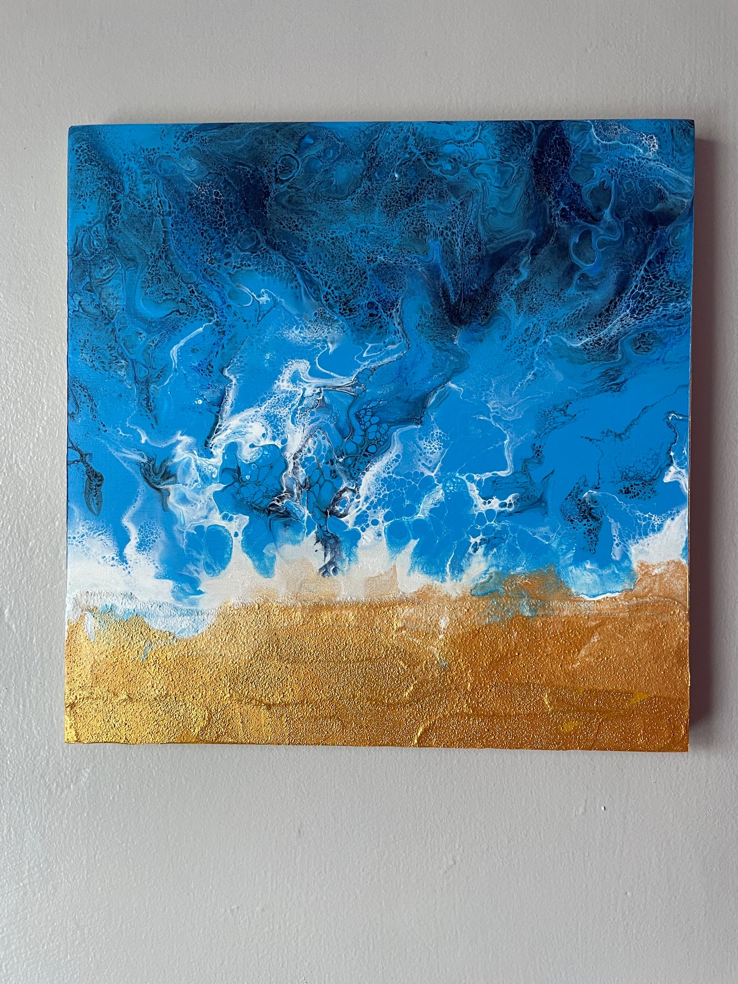 Coast Mini I - Original abstract acrylic painting - 8" (20cm) x 8" (20cm) x 0.5" (1.2cm)