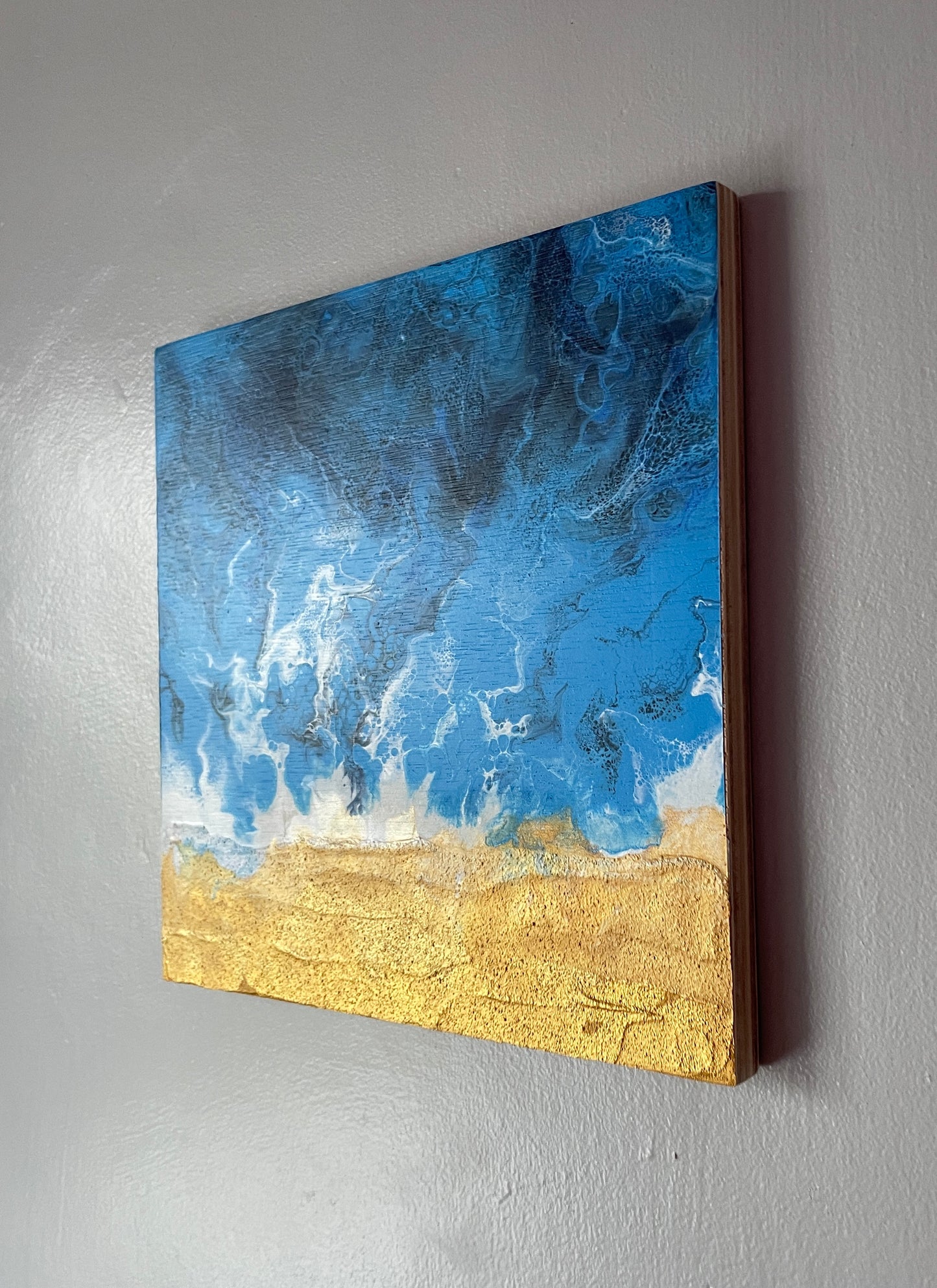 Coast Mini I - Original abstract acrylic painting - 8" (20cm) x 8" (20cm) x 0.5" (1.2cm)