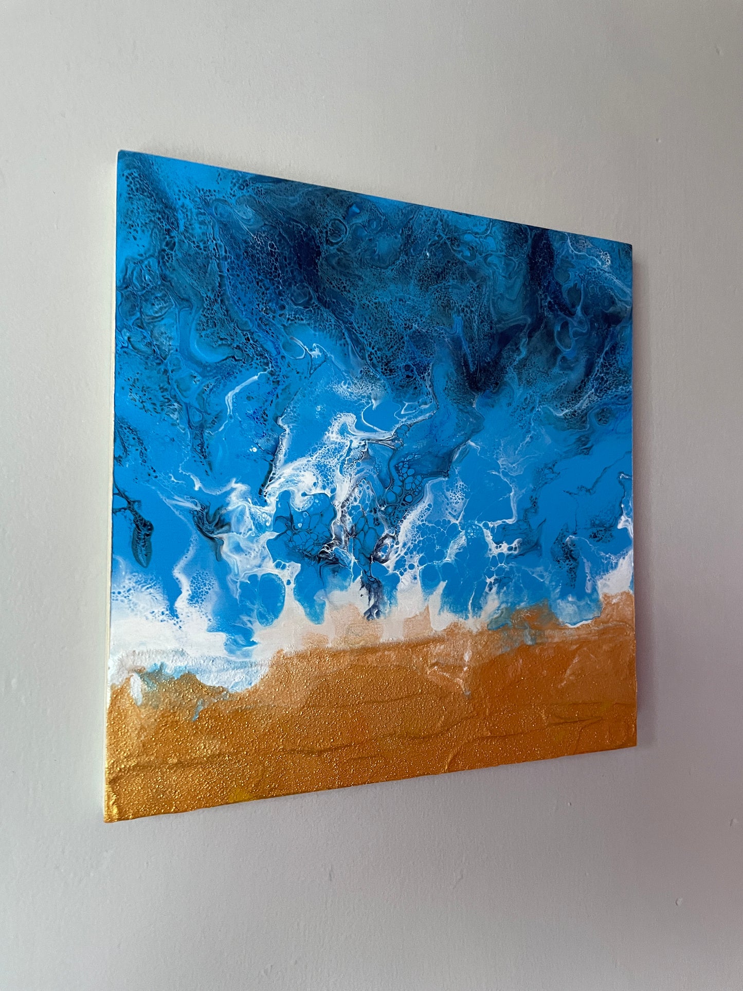 Coast Mini I - Original abstract acrylic painting - 8" (20cm) x 8" (20cm) x 0.5" (1.2cm)