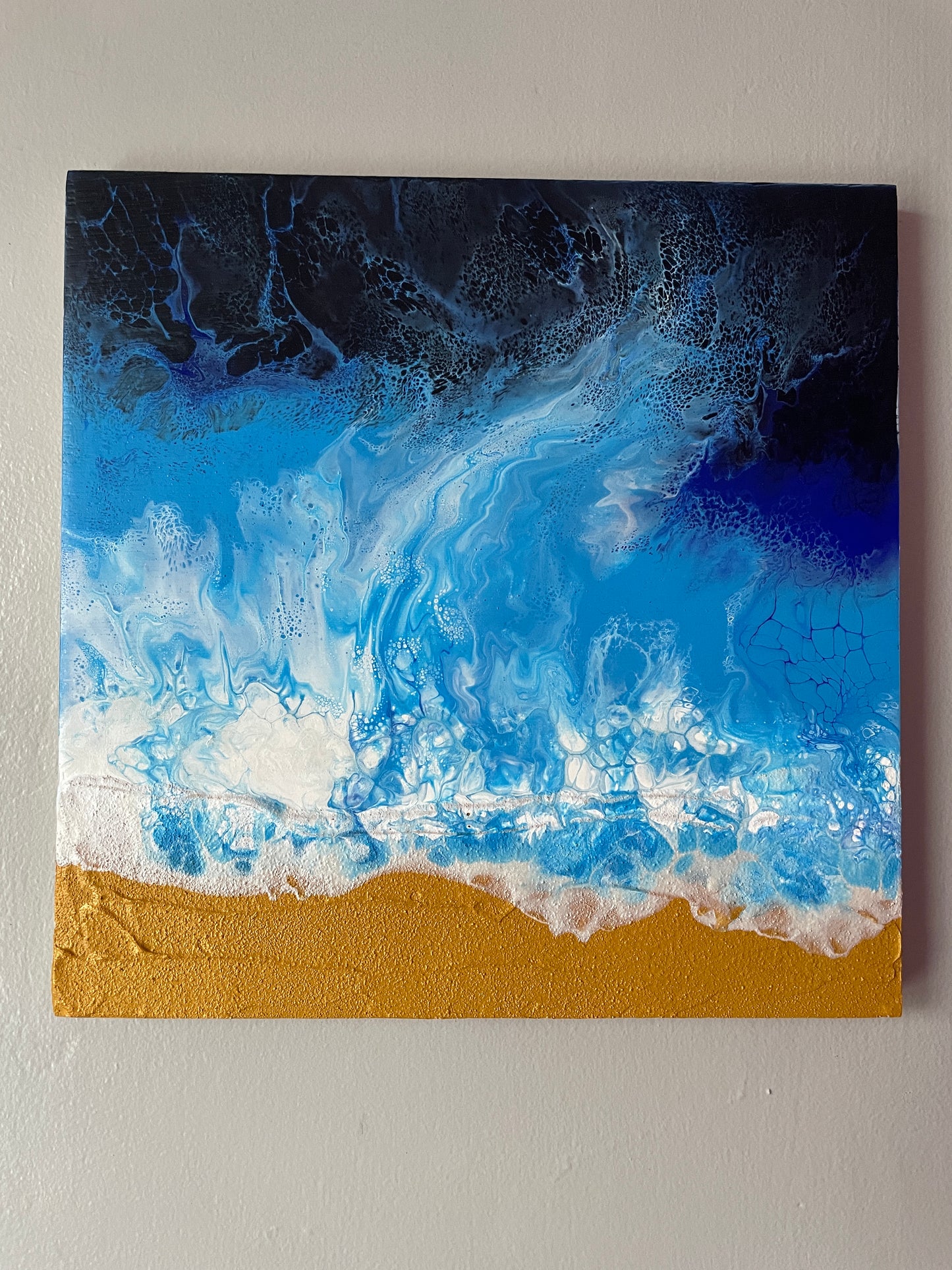 Coast Mini II - Original abstract acrylic painting - 8" (20cm) x 8" (20cm) x 0.5" (1.2cm)