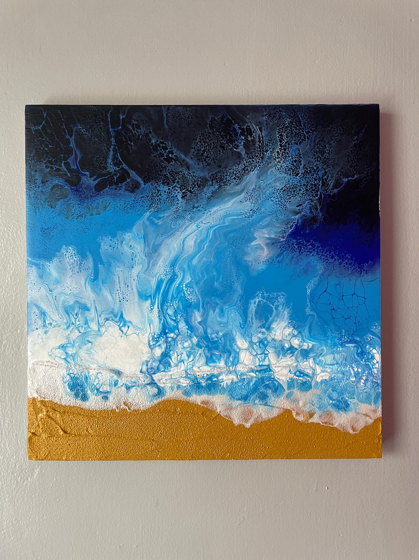 Coast Mini II - Original abstract acrylic painting - 8" (20cm) x 8" (20cm) x 0.5" (1.2cm)