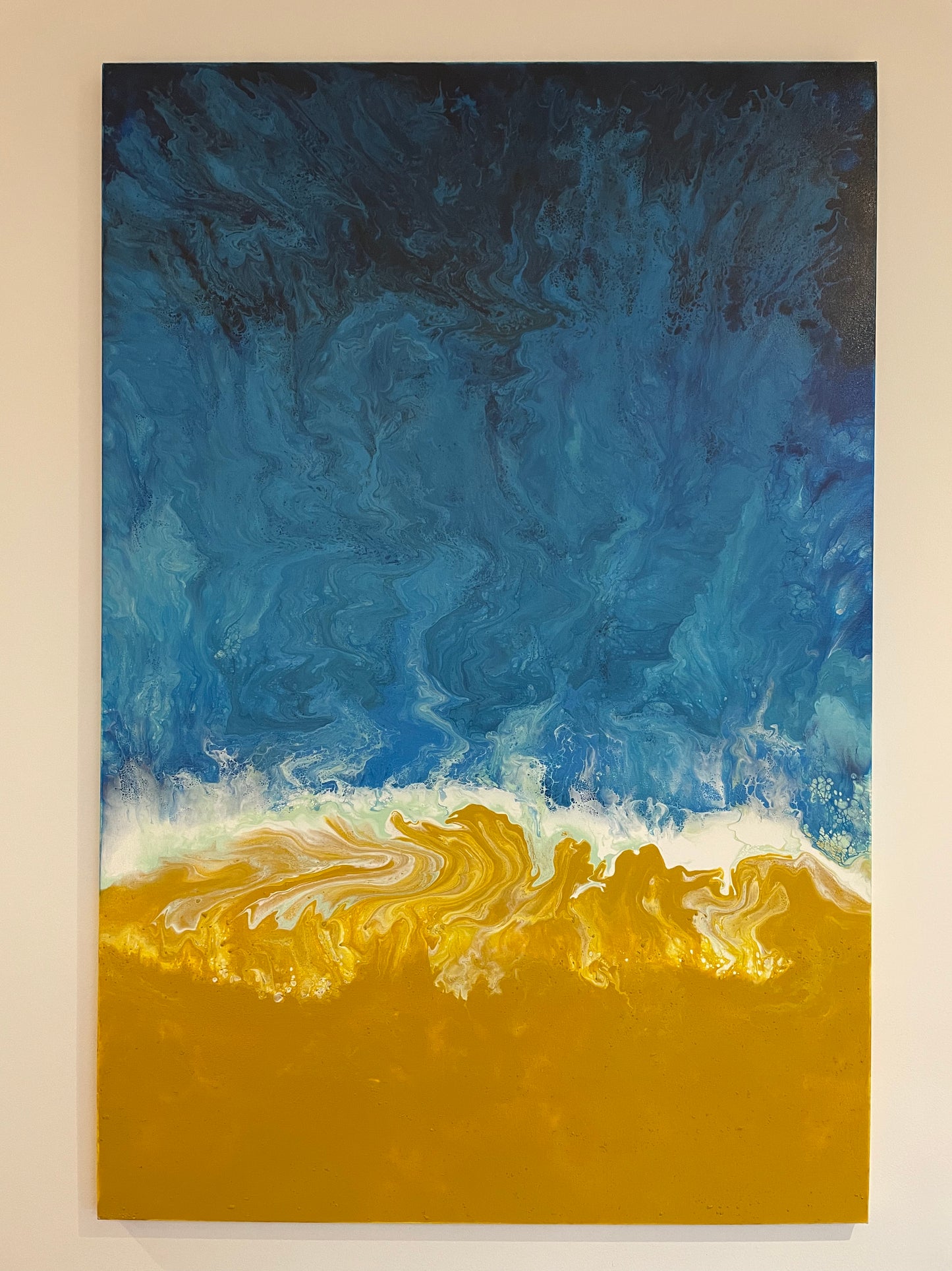 Atlantic Waves - Original abstract acrylic painting-36"(91cm) x 24"(61cm)