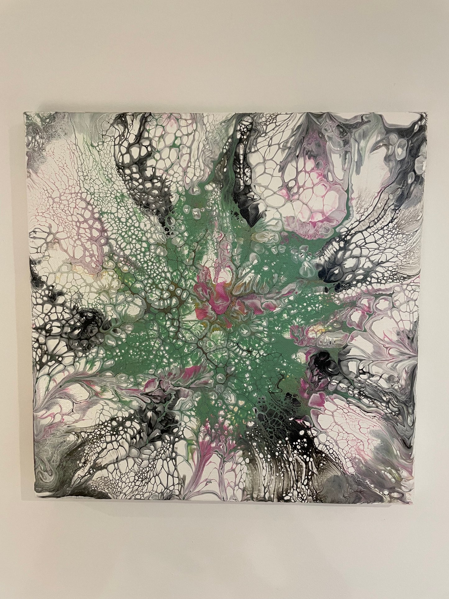 Aster - Original abstract acrylic painting - 12"(30cm) x 12"(30cm)