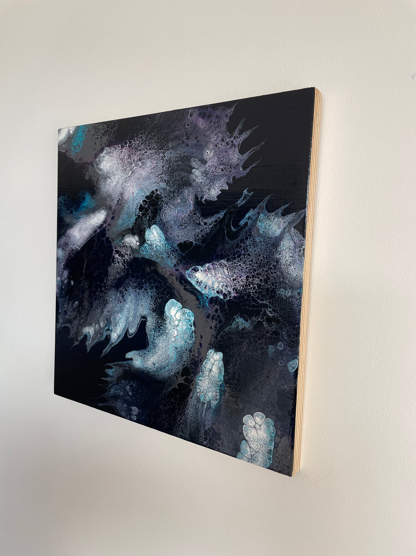 Beyond - Original abstract acrylic painting - 12" (30cm) x 12" (30cm) x 0.7" (1.9cm)