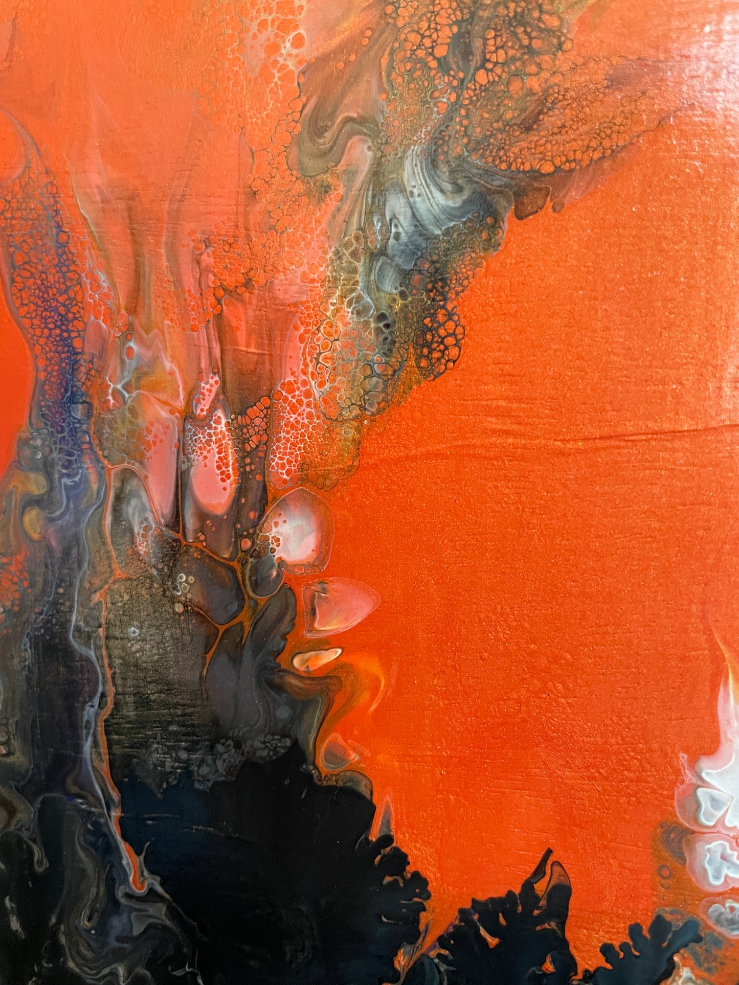 Bonfire - Original abstract acrylic painting - 12" (30cm) x 12" (30cm) x 0.7" (1.9cm)