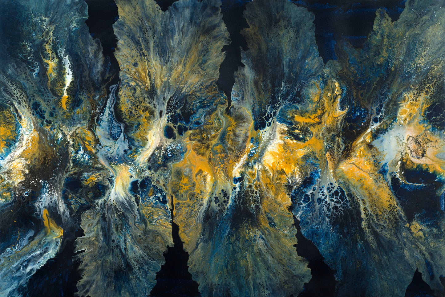 Abyssal Plain - Original abstract acrylic painting-30"(76cm) x 20"(51cm) x 1.8"(4.5cm)